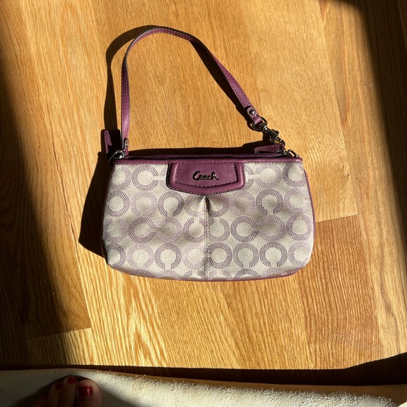 Coach Purple and Tan clutch - Picture 1 of 9